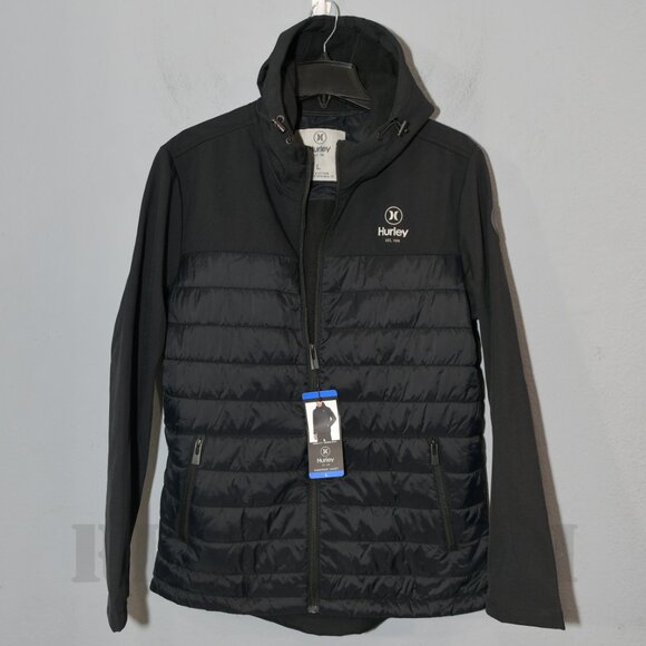 Hurley Men's Windbreaker Softshell Quilted Wind Resistant Fabric‎ Jacket - Picture 6 of 9